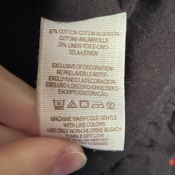 Free People Lita Black Embroidered Bell Sleeve Blouse XS - Picture 12 of 13